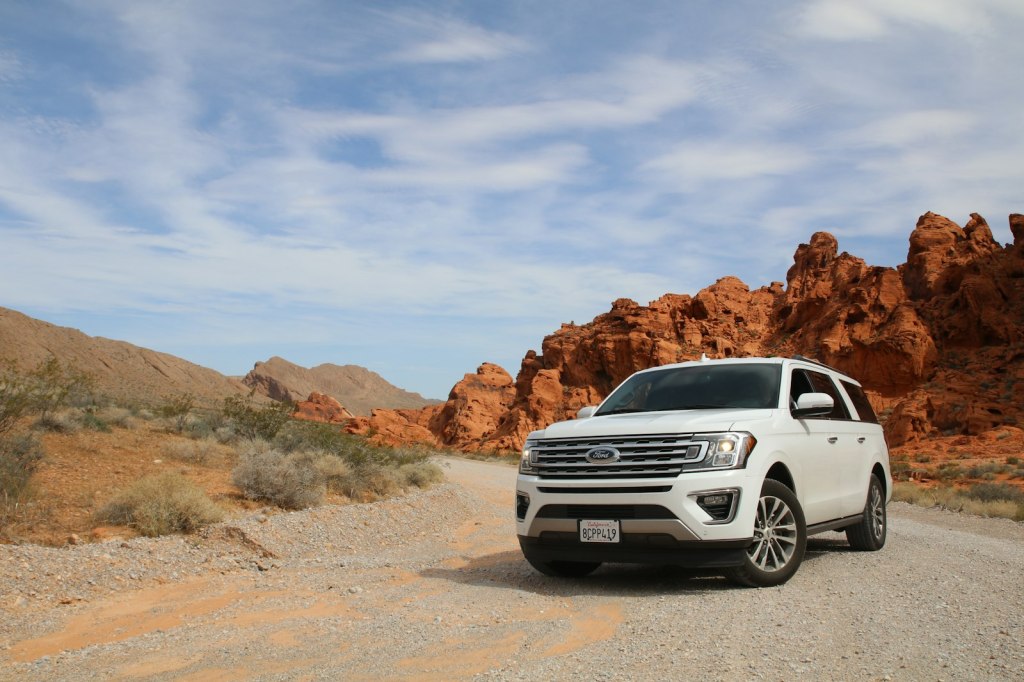 A white SUV parked outdoors