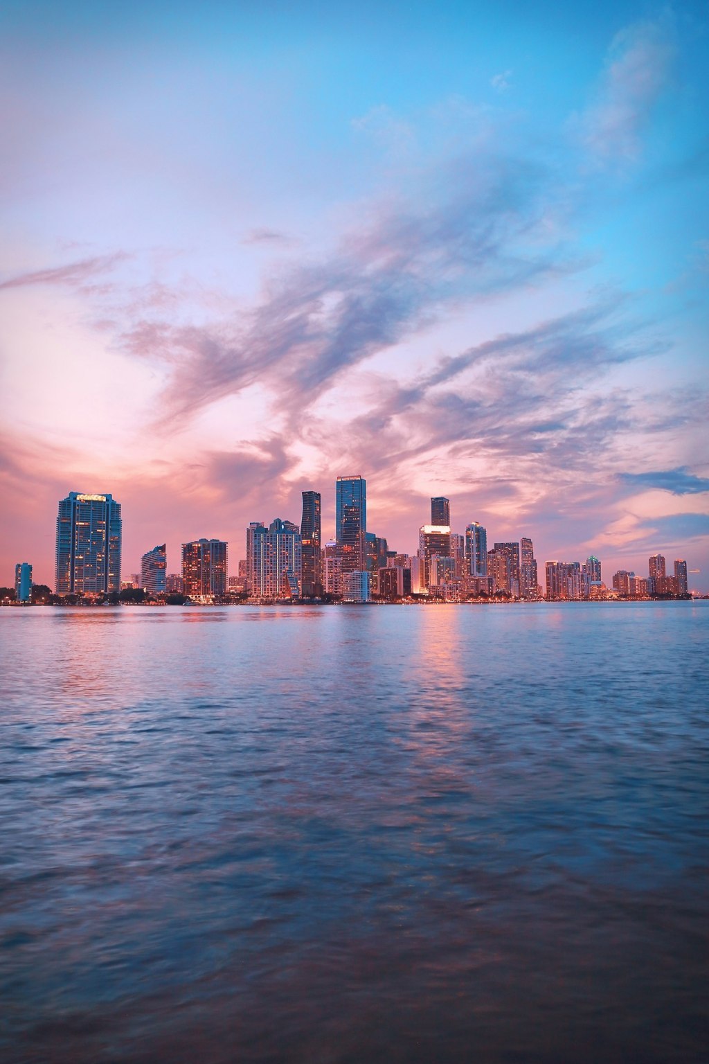 Miami high-rise buildings seen across the water