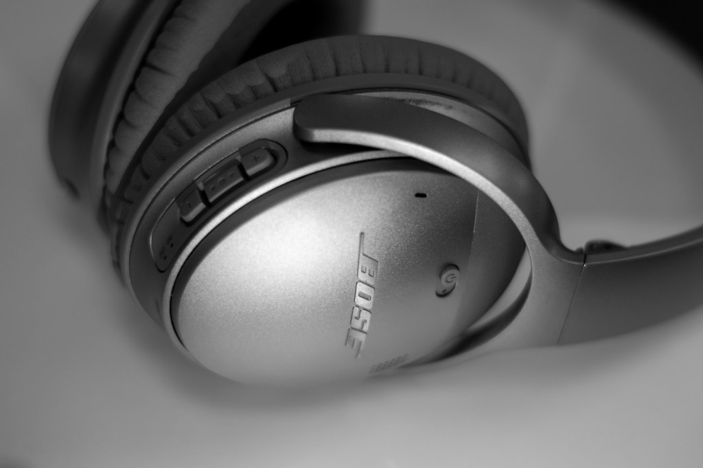 Grey Bose wireless noise-canceling headphones